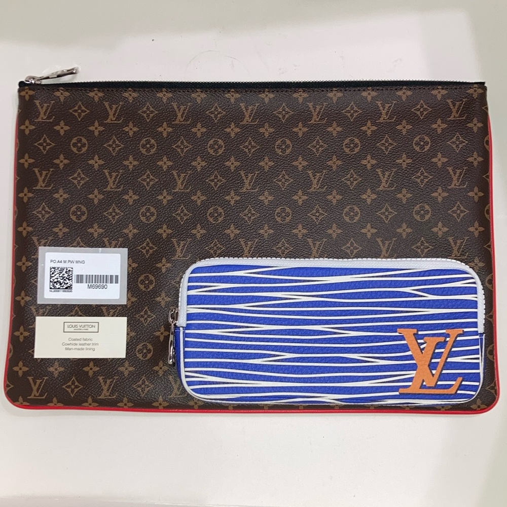 🕹️ Louis Vuitton 🕹️ Monogram A4 Multipocket Pochette Clutch/Laptop Bag NWT - Picture 14 of 16